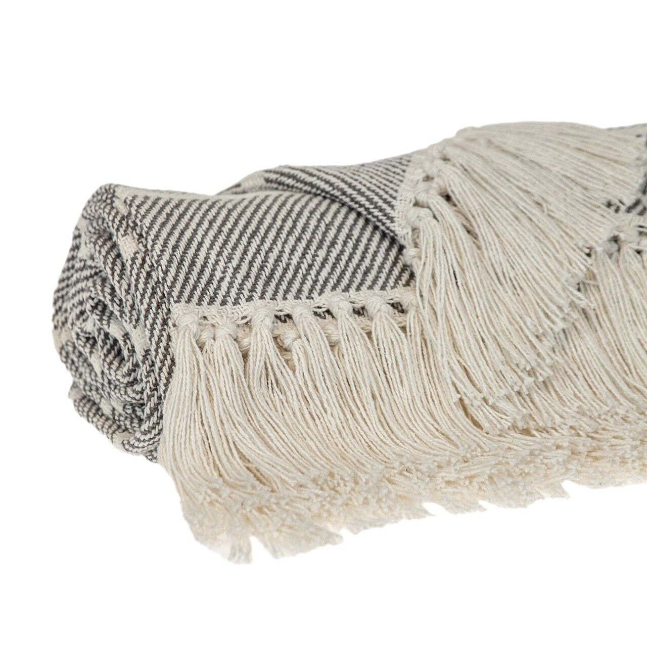 Edge Collections - 50"x 60" - Gray - Cozy Striped Throw Blanket to Add Warmth to Your Home Decor - 1 Piece